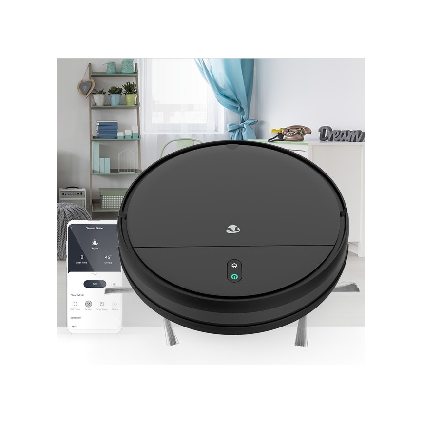 Chytrý robotický vysavač s mopem 28W/2500 mAh Wi-Fi černá + dálkové ovládání