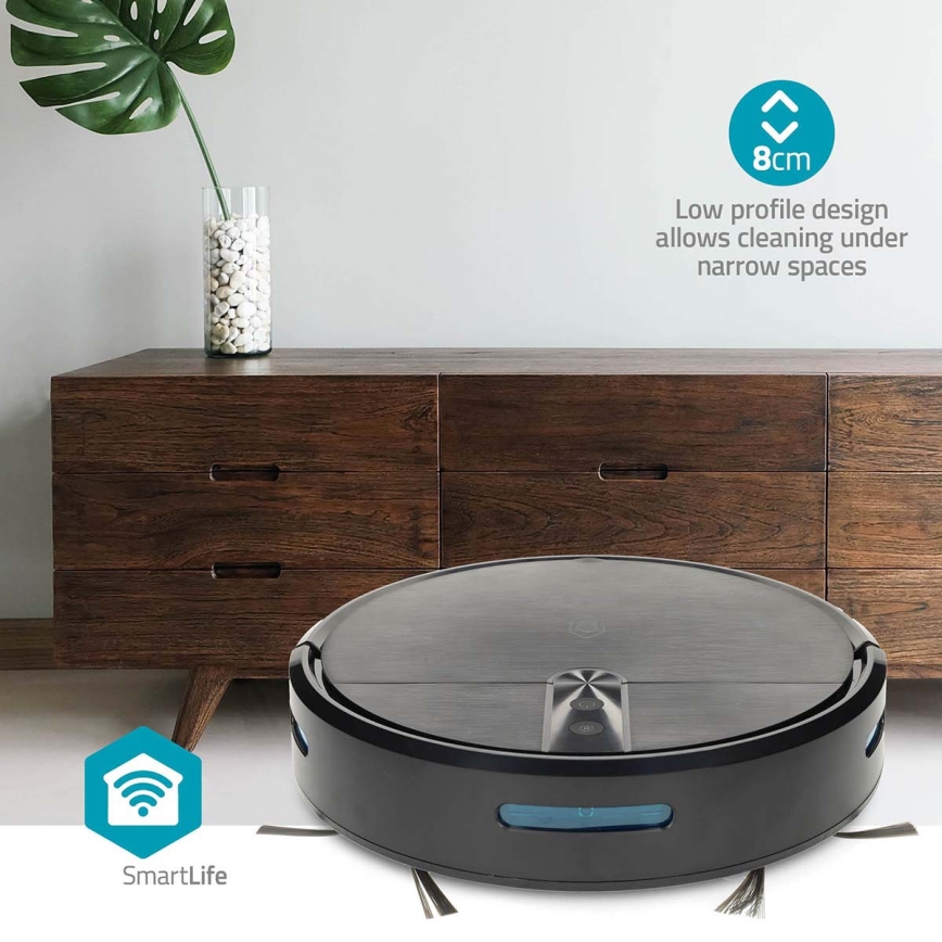 Chytrý robotický vysavač s mopem SmartLife 2600 mAh Wi-Fi Tuya černá + dálkové ovládání