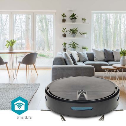 Chytrý robotický vysavač s mopem SmartLife 2600 mAh Wi-Fi Tuya černá + dálkové ovládání