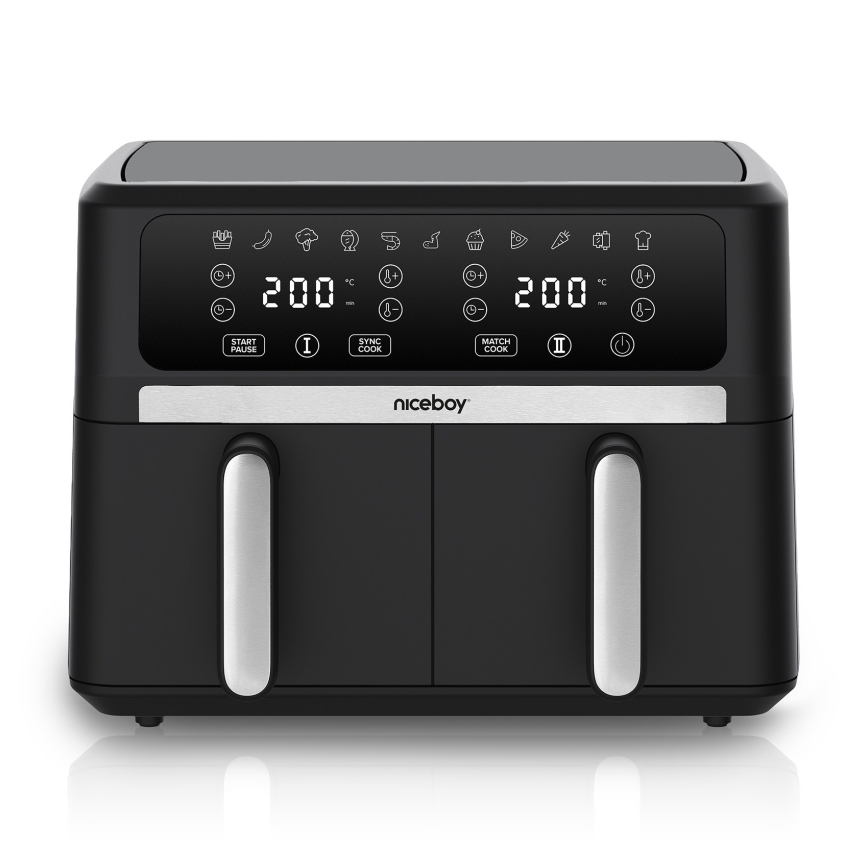 Niceboy AirFryer DUO - Duální horkovzdušná fritéza 9 l 2400W/230V