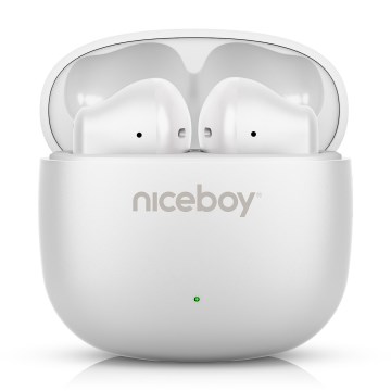 Niceboy Beans 4 POP - Bezdrátová sluchátka 200 mAh + 2x 30 mAh IPX4 bílá