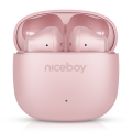 Niceboy Beans 4 POP - Bezdrátová sluchátka 200 mAh + 2x 30 mAh IPX4 růžová