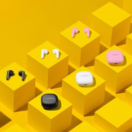 Niceboy Beans 4 POP - Bezdrátová sluchátka 200 mAh + 2x 30 mAh IPX4 růžová