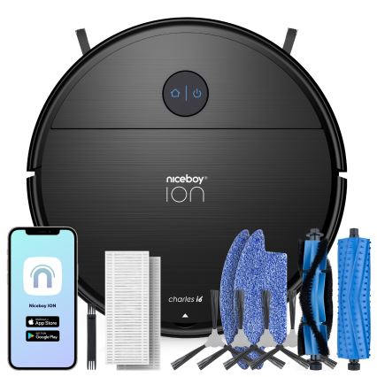 Niceboy ION Charles i6 - Chytrý robotický vysavač 2v1 2600 mAh Wi-Fi černá