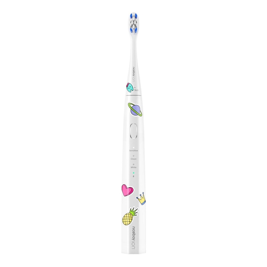 Niceboy ION Sonic Kids - Dětský sonický zubní kartáček 500 mAh IPX7 bílá
