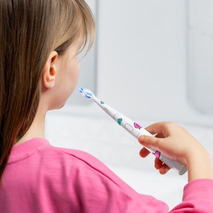 Niceboy ION Sonic Kids - Dětský sonický zubní kartáček 500 mAh IPX7 bílá