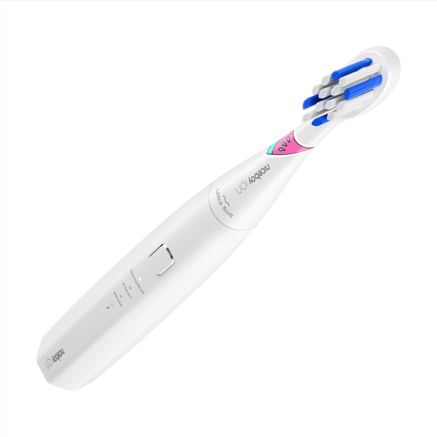 Niceboy ION Sonic Kids - Dětský sonický zubní kartáček 500 mAh IPX7 bílá
