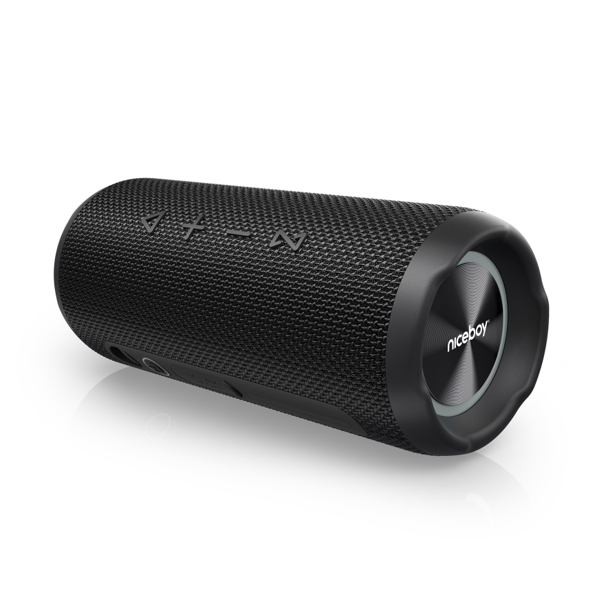 Niceboy Nexus - LED Bezdrátový reproduktor s mikrofonem 26W/4000 mAh IPX6 černá