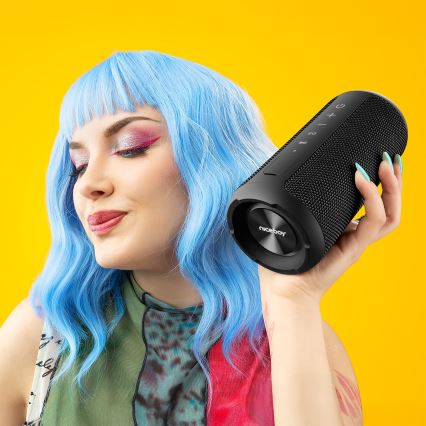 Niceboy Orion - LED Bezdrátový reproduktor s mikrofonem 24W/2200 mAh IPX7 černá