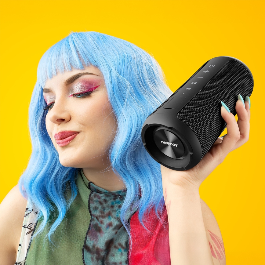 Niceboy Orion - LED Bezdrátový reproduktor s mikrofonem 24W/2200 mAh IPX7 černá