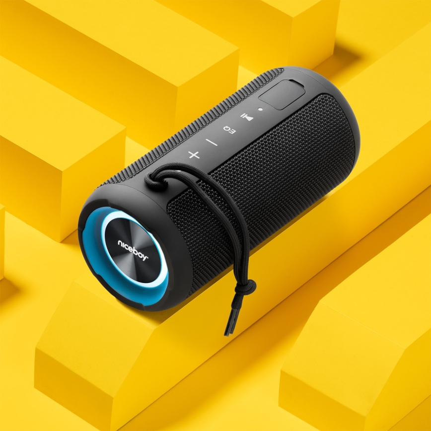 Niceboy Orion - LED Bezdrátový reproduktor s mikrofonem 24W/2200 mAh IPX7 černá