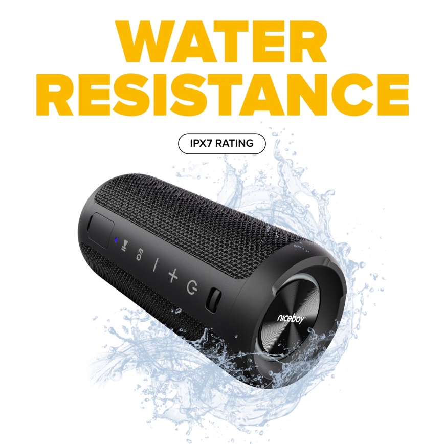 Niceboy Orion - LED Bezdrátový reproduktor s mikrofonem 24W/2200 mAh IPX7 černá