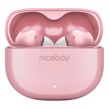 Niceboy Pins 4 - Bezdrátová sluchátka s ANC 400 mAh + 2x 50 mAh IPX4 růžová