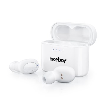 Niceboy Podsie 4 - Bezdrátová sluchátka IP54 bílá