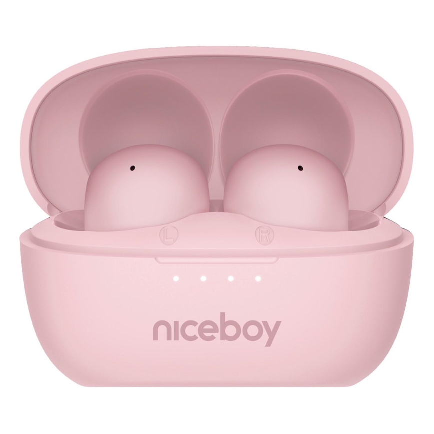 Niceboy Podsie 4 POP - Bezdrátová sluchátka 400 mAh + 2x 40 mAh IPX4 růžová
