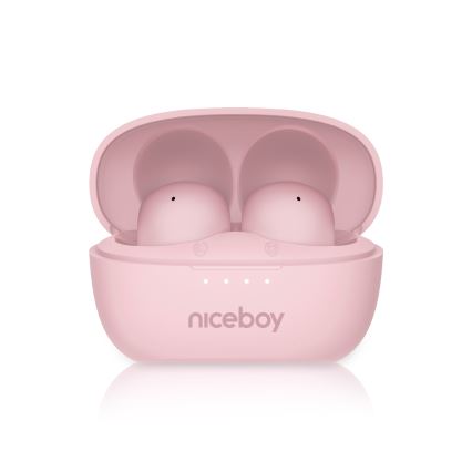 Niceboy Podsie 4 POP - Bezdrátová sluchátka 400 mAh + 2x 40 mAh IPX4 růžová