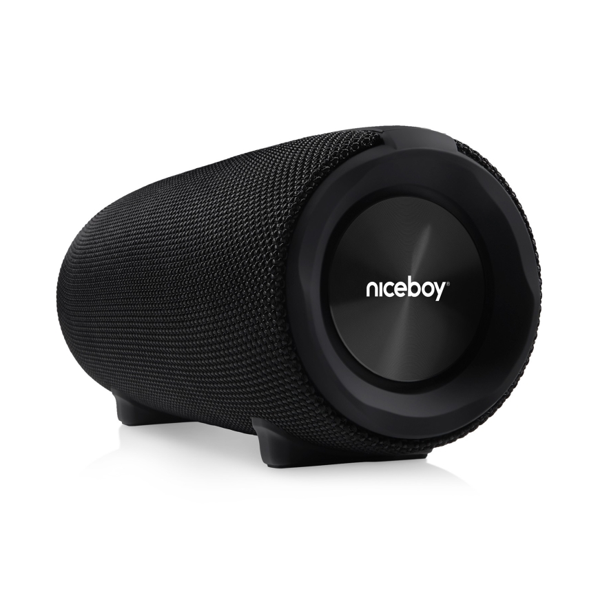 Niceboy Titan 4 - LED Bezdrátový reproduktor s mikrofonem a funkcí powerbanky 50W/4000 mAh IPX7 černá
