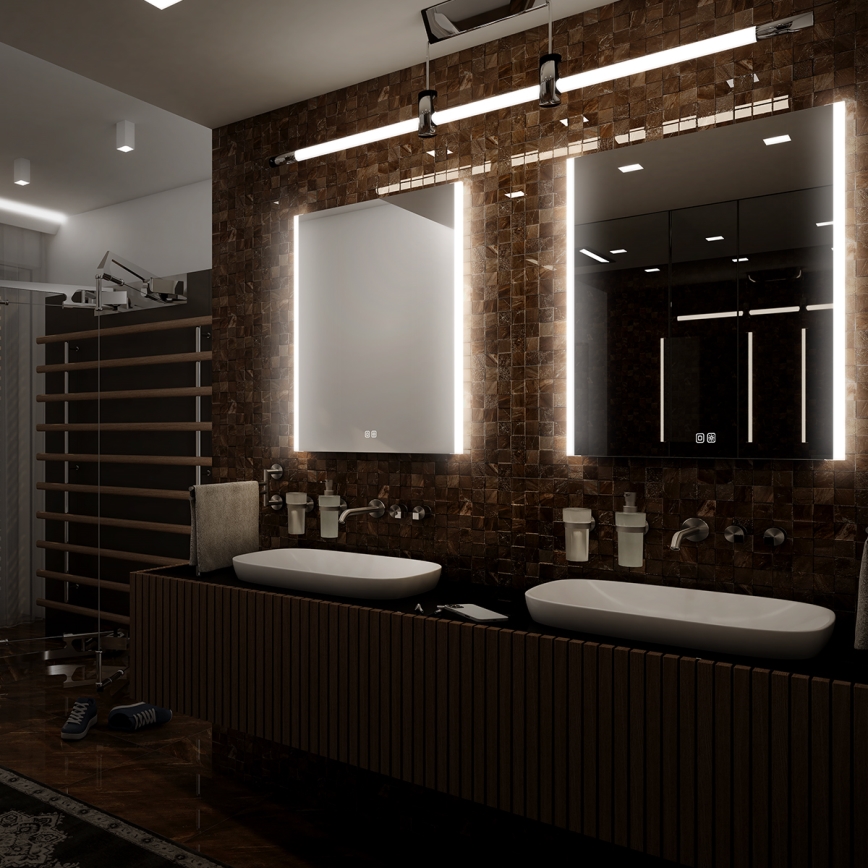 NIMCO ZP 11002VX - LED Stmívatelné koupelnové podsvícené zrcadlo LED/24W/230V 3000-6500K 80x60 cm IP44