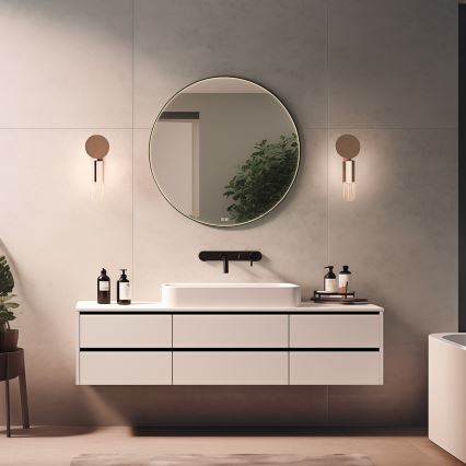 NIMCO ZPC 31001RVX-90 - LED Stmívatelné koupelnové podsvícené zrcadlo LED/22W/230V 3000-6500K pr. 70 cm matná černá IP44