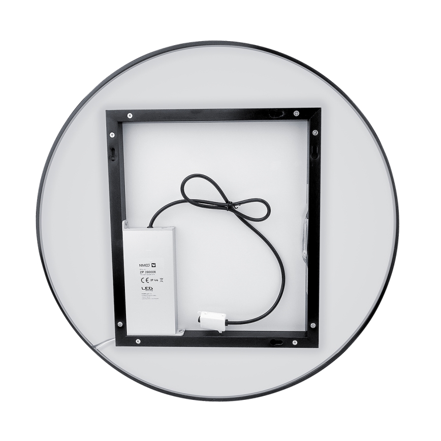 NIMCO ZPC 31001RVX-90 - LED Stmívatelné koupelnové podsvícené zrcadlo LED/22W/230V 3000-6500K pr. 70 cm matná černá IP44