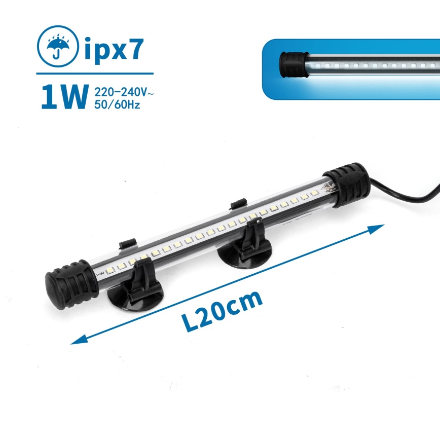 Nobleza - LED Osvětlení akvária LED/1W/230V IPX7 20 cm