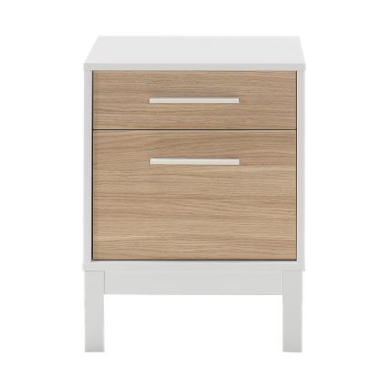 Noční stolek 45x45 cm bílá/hnědá