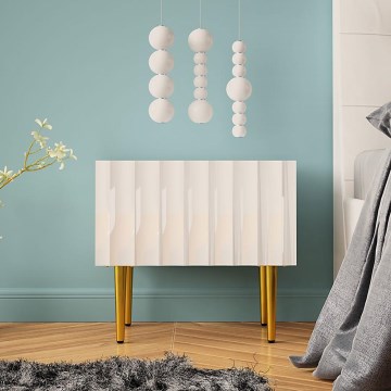 Noční stolek ARCOS 50x40 cm bílá/zlatá