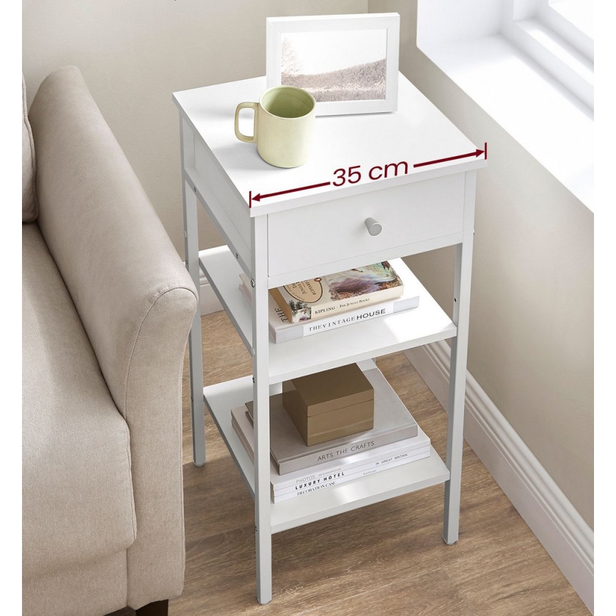 Noční stolek ARIN 35x35 cm bílá