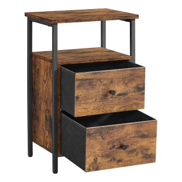 Noční stolek ARIN 38x28 cm hnědá/černá
