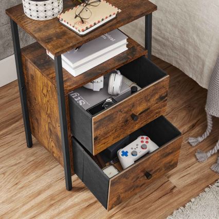 Noční stolek ARIN 38x28 cm hnědá/černá