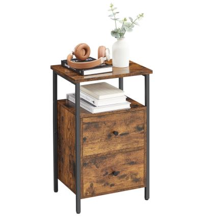 Noční stolek ARIN 38x28 cm hnědá/černá