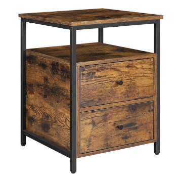 Noční stolek ARIN 45x45 cm hnědá/černá
