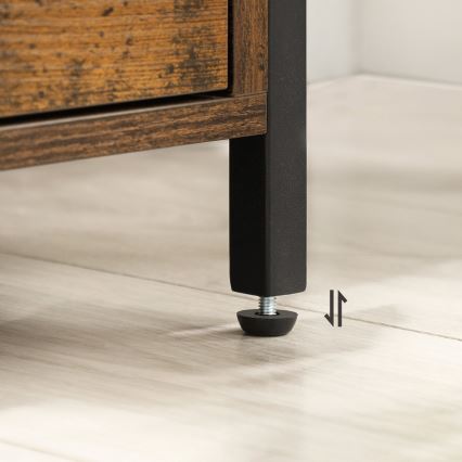 Noční stolek ARIN 45x45 cm hnědá/černá