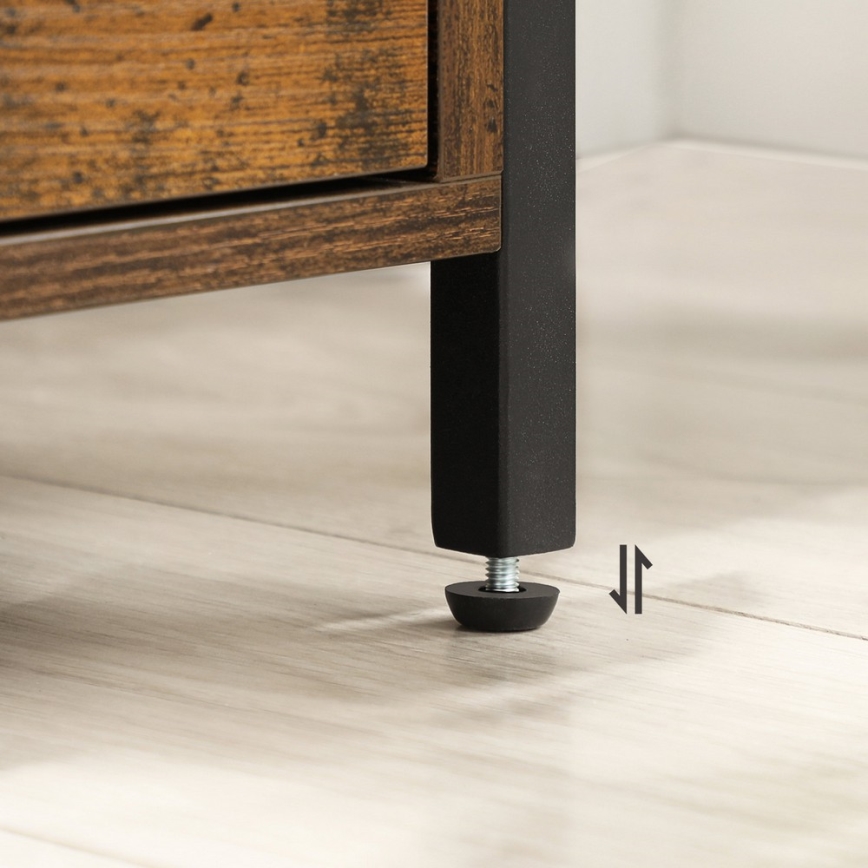 Noční stolek ARIN 45x45 cm hnědá/černá