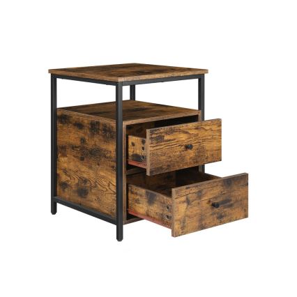 Noční stolek ARIN 45x45 cm hnědá/černá