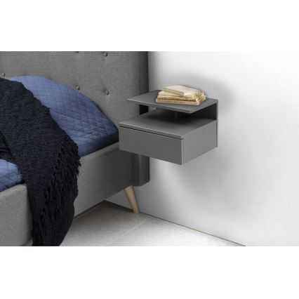Noční stolek AVA 35x32 cm šedá