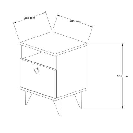 Noční stolek BARLO 40x37 cm hnědá
