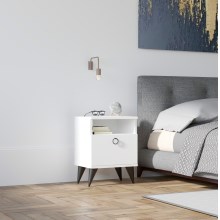 Noční stolek BARLO 50x40 cm bílá