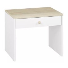 Noční stolek BUBO 58x69 cm bílá/béžová