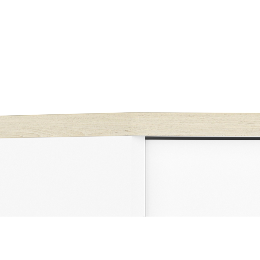 Noční stolek BUBO 69x51 cm bílá/světlý buk