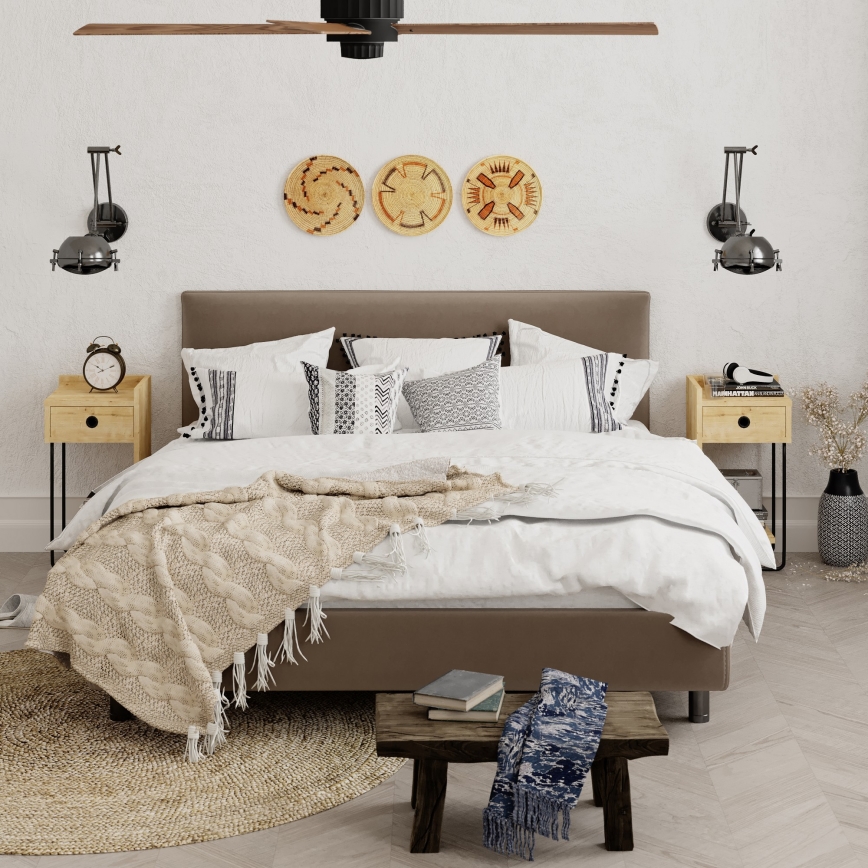 Noční stolek CACTUS 32x30 cm hnědá/černá