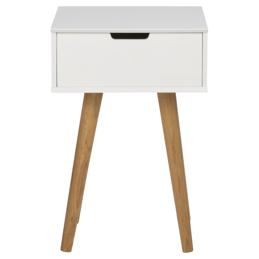 Noční stolek CARLY 40x30 cm dub/bílá