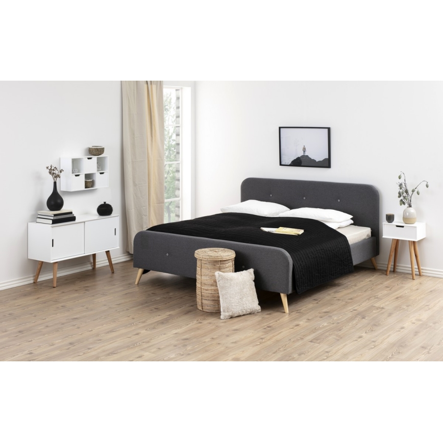 Noční stolek CARLY 40x30 cm dub/bílá