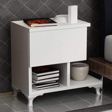 Noční stolek CAST 47x33 cm bílá