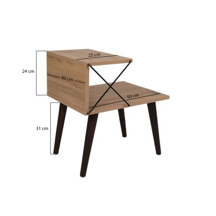 Noční stolek CROSS 50x40 cm hnědá