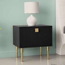 Noční stolek DORSET 50x50 cm černá/zlatá