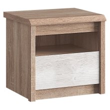 Noční stolek ENTO 45x46,5 cm hnědá/bílá