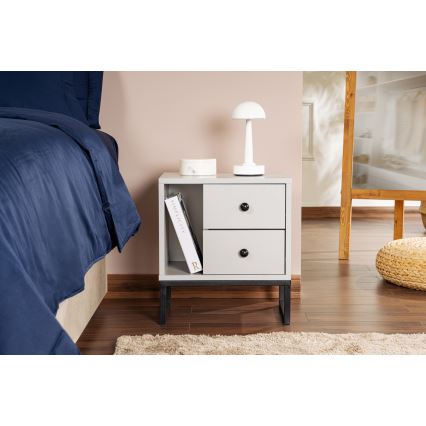 Noční stolek GLIMMER 45x30 cm šedá/černá