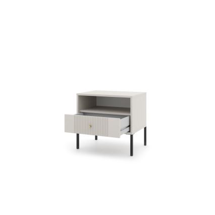 Noční stolek LUE 54x39 cm béžová/černá