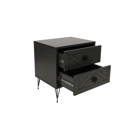 Noční stolek LUNA 50x40 cm antracit/černá